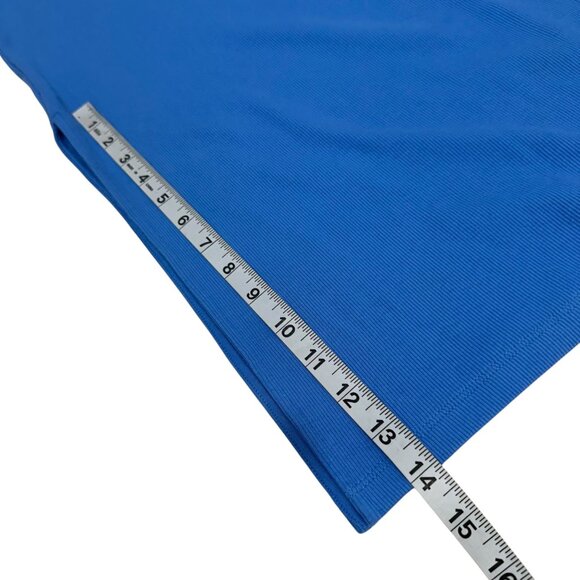 Old Navy Womens Blue Short Sleeve Fitted Midi Dress SZ XL Stretchy Comfort - Picture 6 of 13